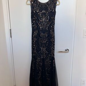 Floor length embroidered dress